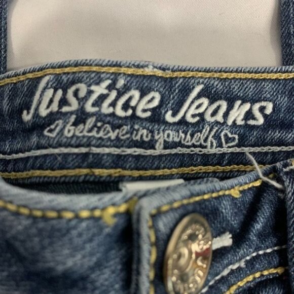 Justice Jeans Simply Low Rise Girls Size 8 Regular Medium Wash Denim Pants - Picture 4 of 7